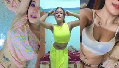 Extremely Sexy Fitness Freak Tattoo Babe Showing her Boobs Pussy Painful Fucking
